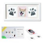 BabySquad Pet Photo Frame Kit Pawprint Keepsake, 13.5 x 7 INCHES (Large Size), No-Mess Pet Ink Pad, Picture Frame with Pet Imprint Kit, Pet Memorial Gift, Personalized Gift for Dogs and Cats