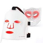 Umitec Zone Craft LED Face Mask, Red Light Therapy Mask, Four Modes Three Levels, Remote Control 10 Minutes, 4000mAh, Storage Bag, Eye Pads, Gift for Wife, Girls(White)