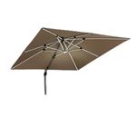 PURPLE LEAF 10 FT Patio Umbrella Outdoor Solar LED Luxury Cantilever Umbrella with LED Lights 360°Rotation Rectangle Umbrellas Windproof Offset Umbrella Heavy Duty Sun Umbrella for Garden, Deck, Table,Backyard and Pool, Beige