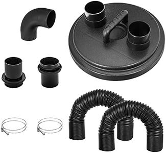 POWERTEC 70301 Dust Collection Cyclone Separator Lid Kit w/Flexible Hoses, Clamps 2 1/2 inch, Elbow & Couplers for 2 Stage Dust Collector