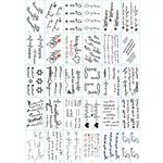 30 Sheets small temporary tattoos unisex by Yesallwas,Waterproof long lasting Fake Tattoos Stickers for for kids girls teens body tattoos-word,heartbeat,character,symbol,stars tattoos (A)