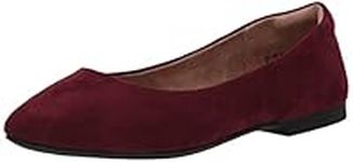 Amazon Essentials Women's Pointed-Toe Ballet Flat, Maroon, 6 UK