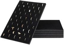 Juvale 5-Pack 100 Slots Velvet Ring Insert Display Tray - Foam Holder Organizer for Storage Box and Selling Jewelry (13 x 9 In, Black)