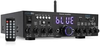 Pyle Wireless Bluetooth Home Stereo Amplifier-Multi-Channel 200W Power Amplifier Home Audio Receiver System w/Optical/Phono/Coaxial,FM Radio,USB/SD,AUX,RCA,Mic in-Antenna,Remote-Pyle PDA4BU