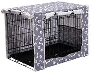 Dog Crate Cover Durable Polyester Pet Kennel Cover Universal Fit for Wire Dog Crate - Fits Most 24 inch Dog Crates - Cover only-Sky Gray-24