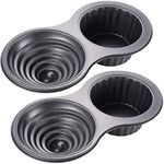 Tosnail 2 Pack Non-Stick Giant Cupcake Pan, Jumbo Muffin Pan, Large Cupcake Mold for Birthday Party