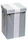 Homestrap Non Woven Foldable 68 Ltrs Laundry Bag/Storage Basket/Bin with Lid and Handle for Washing Clothes, Baby Toys Box, Dirty Dress (Grey & White)