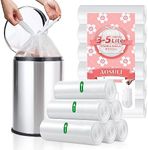 AOSULI Small Bin Bags 3-5l Bin Liners Pedal Clear Plastic Waste Bags with Tie Handle 108 Counts White Trash Bags Mini Garbage Bags for Bathroom,Toilet,Bedroom,Office Fit 3-6L Rubbish Bin