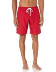 Amazon Essentials Men's Quick-Dry 9" Swim Trunk, Red, Small