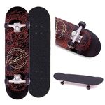 PISTON 7 PLY Hardrock MAPLE DRAGON COMPLETE SKATEBOARD I Double Kick - Tail Deck I Medium Concave I Street Truck I 52*30mm 99A High Rebound Wheels I OS780# Black Griptape I KIDS Size - (7.25*29)''