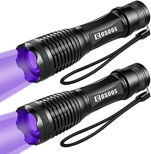 2 Pack Black Light UV Flashlight, COSOOS 2 in 1 LED Tactical Flashlight & 395 nm Ultraviolet Blacklight Pet Urine Detector for Dog/Cat Urine, Dry Stains, Bed Bug, Catch Scorpions.(Holster Included)