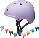 CELOID Kids Bike Helmet,Toddler Skateboard Helmets for Ages 5-6-8 Years Boys Girls,Adjustable Multi-Sport Bicycle Skateboarding Football Roller Skating Scooter Rollerblade Balance Bike Helmet,Violet