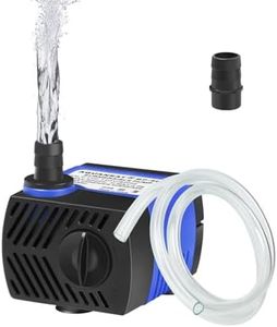 AQUANEAT Small Fountain Pump, 80 GPH Mini Submersible Water Pump with 3.3 ft Tubing, for Aquarium Fish Tank, Pet Water Fountain, Water Table, Waterfall