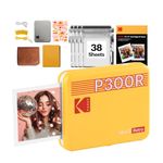 KODAK Mini 3 Retro 4PASS Portable Photo Printer (3x3 inches) + 68 Sheets Gift Bundle, Yellow