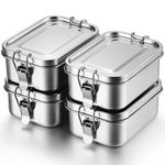 Umigy Stainless Steel Bento Box Metal Lunch Box Food Storage Containers Metal Lunch Container, Lockable Clips to Leak Proof, Reusable Dishwasher Safe Lunch Snack Boxes for Work