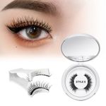 QUEWEL Magnetic Eyelashes Natural Look, Magnetic Lashes without Eyeliner, Reusable Magnetic Eyelashes kit Soft Magnetic Half Lashes with Applicator, Eyelash Magnetic Easy to Use at Home (Mag-Style E)