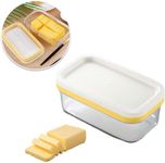 Butter Dish with Lid,Rectangle Butter Keeper,Butter Slicer Cutter Stainless Steel,Stick Butter Container Dish with Lid for Fridge,Cutter Slicer for Easy Cutting and Storage