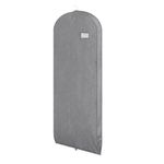 Univivi 60" Grey Garment Bag with Window Suit Bag for Gown Long Dresses,Closet Storage of Dresses,Coats, Jackets,Hanging Suit Cover for Closet Storage