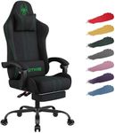 Gaming Chair Breathable Fabric Computer Chair Comfortable Office Chair Game Chair with Headrest and Lumbar Support,Ergonomic Video Game Chairs for Adults,360°-Swivel Seat-Black