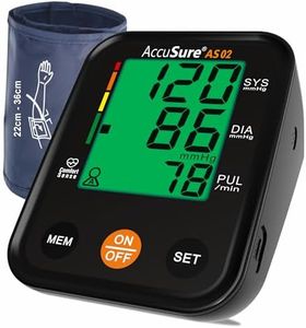 AccuSure 3-Color Display Blood Pressure Monitor – Fully Automatic | Digital Large Display | Adjustable Arm Cuff | Type-C USB Port | 2-Year Brand Warranty – Black
