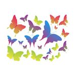 AH Decals Cartoon 3D Colour Full Butterflly Animated Wall Sticker Beautiful Created Designs Kids Room Sticker Wall, Hall, Living Room,Poster 3D Background Removable Sticker Gallery Poster