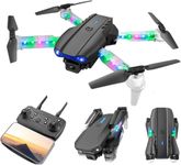OBEST Drone with Camera for Kids with Cool Lights, Brushless Motor 1080P Foldable Quadcopter with WiFi Transmission, One Key Start/Landing, 3D Flips, 2 Batteries, Drone Toys Gifts for Boys Girl
