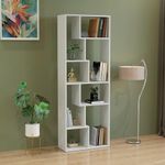 FURNEASER Krimson Bookshelf for Books, Multipurpose Bookcase Stand Rack for Home, Wooden Modern Book Display Shelf, File Storage Cabinet for Home, Study Room & Office (White Finish)