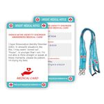 Dissociative Identity Disorder(DID) Medical Card with Writable Panel and Patterned Lanyard Emergency Contact Card