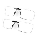 FONHCOO Clip-on Blue Light Blocking Glasses Womens Mens 2 Pack Over Prescription Glasses Framless Lens Anti Eyestrain Headaches UV Filter Computer Gamer Eyeglasses (2 × Transparent Blue Light Blocking Lens)