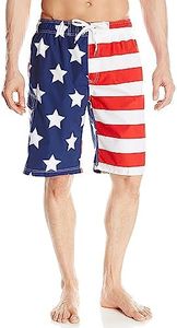 Kanu Surf Men's Barracuda Swim Trunks (Regular & Extended Sizes), USA American Flag, 3X