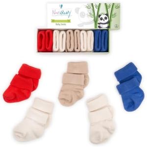 Novibaby Baby Socks 0-6 Months, 6-12 Infant Ankle Socks for Boys and Girls, Essential Baby Items for Newborns, Sailor5, 0-6 Months
