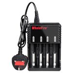 18650 Battery Charger, Universal Intelligent Battery Charger LED Display 4-Bays for 3.7V 18650 26650 22650 17670 16340(RCR123) Rechargeable Batteries