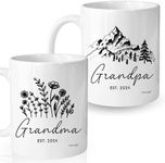 Christmas Gifts for First Time Grandparents - Grandparents Baby Announcement Gifts Est 2024, Pregnancy Announcement For Grandparents Mug Set, Promoted To Grandparents, New Grandma And Grandpa Mugs