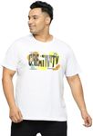 XMEX Men's Plus Size Creativity Print Round Neck T-Shirt