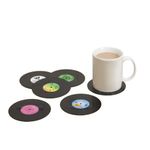 Gift Republic Retro Vinyl Coasters Set of 6 Drinks Coasters Gift for Music Enthusiast