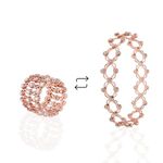 CHOTTEY LAL AND SONS 925 Sterling Silver Magic Ring Cum Bracelet Folding Ring/Kada For Womens and Girls Gifting- Rose Gold (Ring 0.9" - Bracelet 2.6")