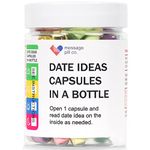 MESSAGE PILL CO. Date Ideas Capsules in a Bottle (50pcs) - Bridal Shower Gift and Registry Wedding Gifts. Anniversary, Dating, Newlyweds or Long Time Married Couples Gifts