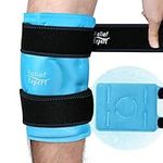 Relief Expert Knee Ice Pack for Injuries Reusable Gel Cold Pack Knee Wrap Around Knee with Cold Compression, Instant Knee Pain Relief for Swelling, Bruises, Surgery Recovery - Soft Plush Lining