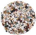 JeeMooTown 1.8kg(3.96lb) Colorful Decorative Stones for Plant Pots, 6-9mm Fish Tank Stones Aquarium Stones, Small Aquarium Substrate Gravel, Natural Color, Non-dyeing, Safe for Water, Fish and Plant