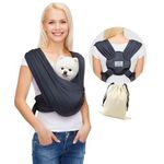 AnccoPlus Dog Carrier for Small Dogs, Front Facing Dog Carrier Sling, Hands Free Cat Sling, Size Adjustable, Reducing Back Pain, Soft Cotton, Premium Dog Sling Carrier (Regular, Charcoal Black)