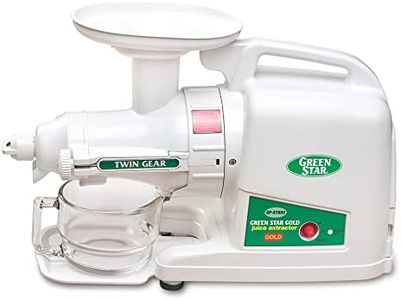 Tribest Greenstar GP-E1503 Deluxe Slow Masticating Juicer, Twin Gear Cold Press Juicer & Juice Extractor, White