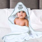 Baby Hooded Bath Towel For kids and New Babies Soft Thick Abosrbent Towel With Hood For New Born Essentials, White - 75 x 78 cm