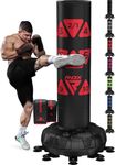 RDX XXL 330LBS Target Freestanding Punching Bag with Cover & Gloves – 72” Adult Heavy Pedestal Punch Bag Set - 17 Suction Cup 8 Extended Legs Stand Base - Kick Boxing MMA Muay Thai Home Gym Fitness