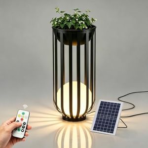 MIUWLXT 38" Tall Outdoor Plant Stand for Patio,LED Light and Remote Control