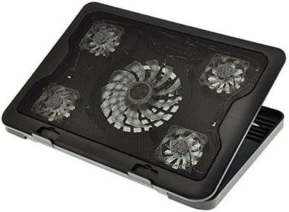 5 Fans Laptop Cooler Cooling Stand Pad 2 USB Powered Port Cooler Fits 10"-17" Notebook