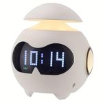 DAYANIDHI Digital Clock with Bluetooth Speaker | Smart Alarm with Speaker | Emoticon Design Smart Clock | Led Display Alarm Clock with Lamp | Compact Table Top Clock for Students use in Home