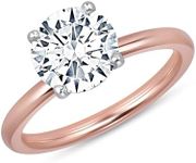 Beverly Hills Jewelers 1 to 5 Carat Round Moissanite Solitaire Engagement Ring for Women I 14k Gold Ring (G-H, VS, cttw, DEW) 4-Prong Anniversary Wedding Promise Ring Size 4 to 11 Made in USA, 7,