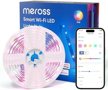 meross Smart LED Strip Lights 5m Work with Apple HomeKit, Alexa, Google Home, and SmartThings, App Control, 16.4ft RGB Color Changing Wi-Fi LED Strip for Home, Bedroom, Kitchen, TV, Party