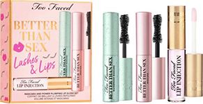 Too Faced Better Than Sex Mascara and Lip Gloss Trio Set, Mascara and Power Plumping Lip Gloss 3 Set, Lashes and Lips