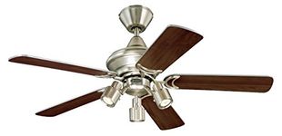 Westinghouse Lighting 72114 Kingston Three-Light 105 cm Five-Blade Indoor Ceiling Fan, Brushed Aluminum Finish